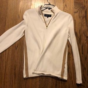Jones New York white and gold sweater pullover